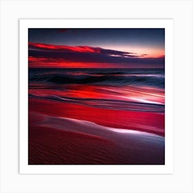 Sunset On The Beach 505 Art Print