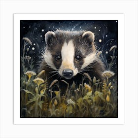 Baby Badger Art Print Art Print