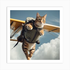 Flying Cat Art Print