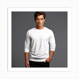 Man In A White Sweater Art Print