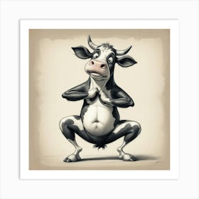 Cow Yoga Pose Art Print