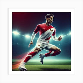 Soccer Player In Action Art Print