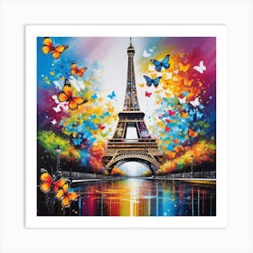 Paris With Butterflies 160 Art Print