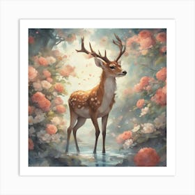 Deer In The Forest Art Print