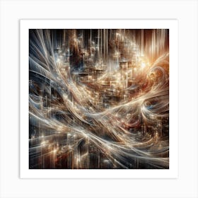 Echoes of Time: Fractured Memories in Woven Light 1 Art Print