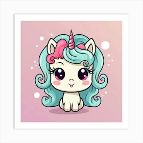 Kawaii Unicorn 38 Art Print