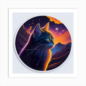 Cat Colored Sky (13) Art Print