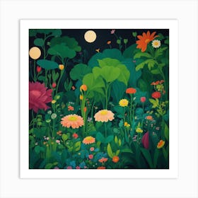 Night In The Garden Art Print