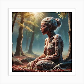 Woman In The Woods 7 Art Print