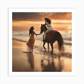 Sunset On The Beach Art Print