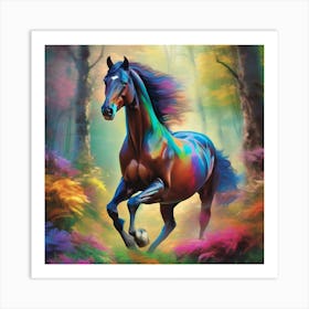 Rainbow Horse 1 Art Print