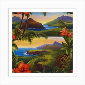 Hawaiian Sunset landscape 1 Art Print