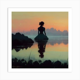 Sunset Girl Art Print