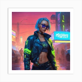 Cyberpunk Girl Art Print