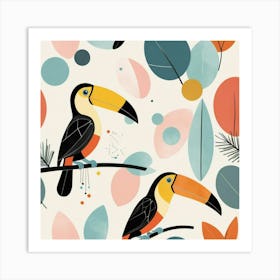 Default Mid Century Geometric Toucan Nursery Art 0 Art Print