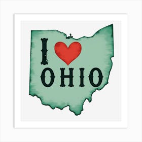 I Love Ohio Art Print