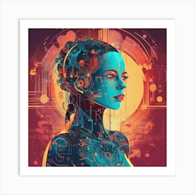 Cyborg Woman Art Print Art Print