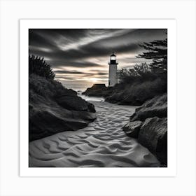 Sunset At The Lighthouse 5 Art Print