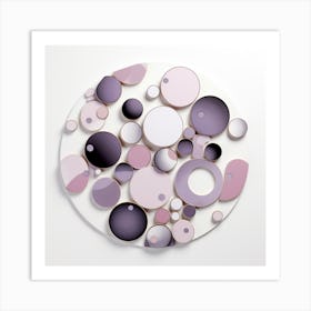 Light Purple White Light Gray Circle Art Art Print