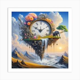 Clock In The Sky Art Print