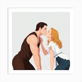 Kissing Couple 14 Art Print