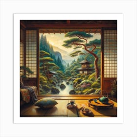 Japanese Room With A View Art Print