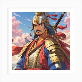 Rajput Warrior as a Samurai 1 Art Print