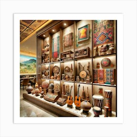 A Beautifully Designed Cultural Showcase Corner In Art Print