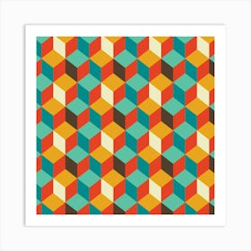 Modern Retro Pattern 12 Art Print