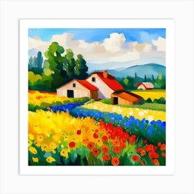 Farm Landscape Painting Art Print