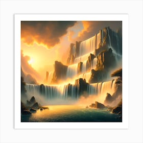 Mythical Waterfall 17 Art Print