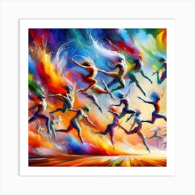 Colorful Dancers Art Print