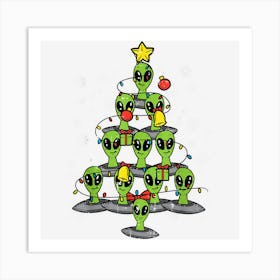 Alien Christmas Tree Xmas Space Boys Kids Men Men Women Kids Art Print