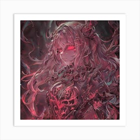 Anime Girl With Red Eyes Art Print