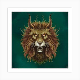 Mythical Lion S Fury Art Print