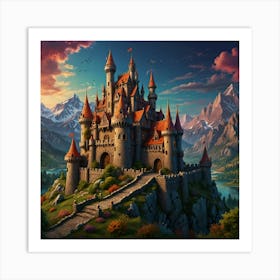 Castle In The Mountains 7 Art Print