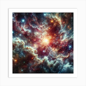 A mesmerizing and otherworldly galaxy filled with stars and nebulas.1 Art Print