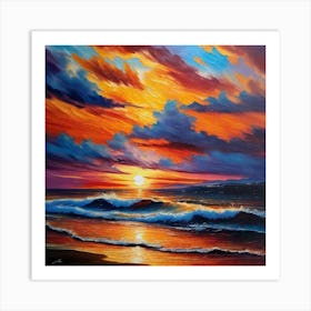 Sunset On The Beach 130 Art Print