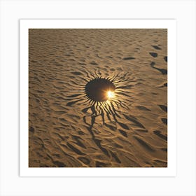 Shadow Of The Sun In The Sand Art Print