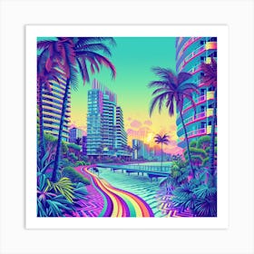 Psychedelic City 3 Art Print