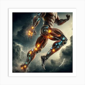 Cyborg running 1 Art Print