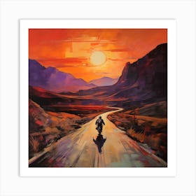 Riding Into The Sunset Art Print