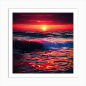 Sunset In The Ocean 4 Art Print