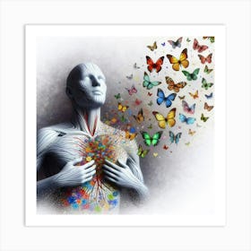 Heart With Butterflies Art Print