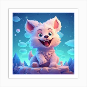 Snowy Dog Art Print