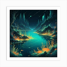 Night In The Forest Art Print