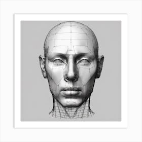 3d Head Model 6 Art Print