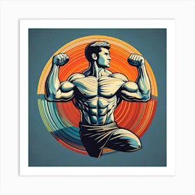 Firefly Dynamic Fitness Logo Showcasing Strength And Balance 1428 Art Print