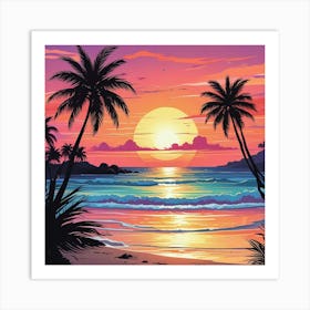 Ocean Sunset Art Prints (1) Art Print