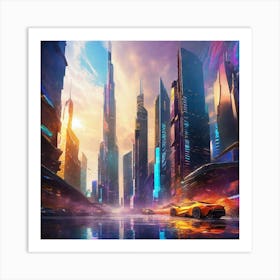 Futuristic City 128 Art Print